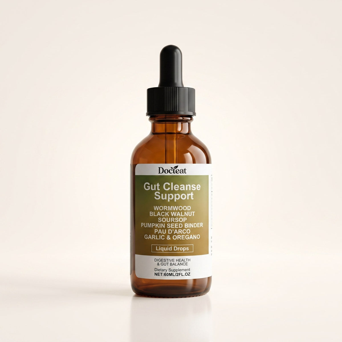 Gut Cleanse Support liquid drops, 60 ml amber dropper bottle