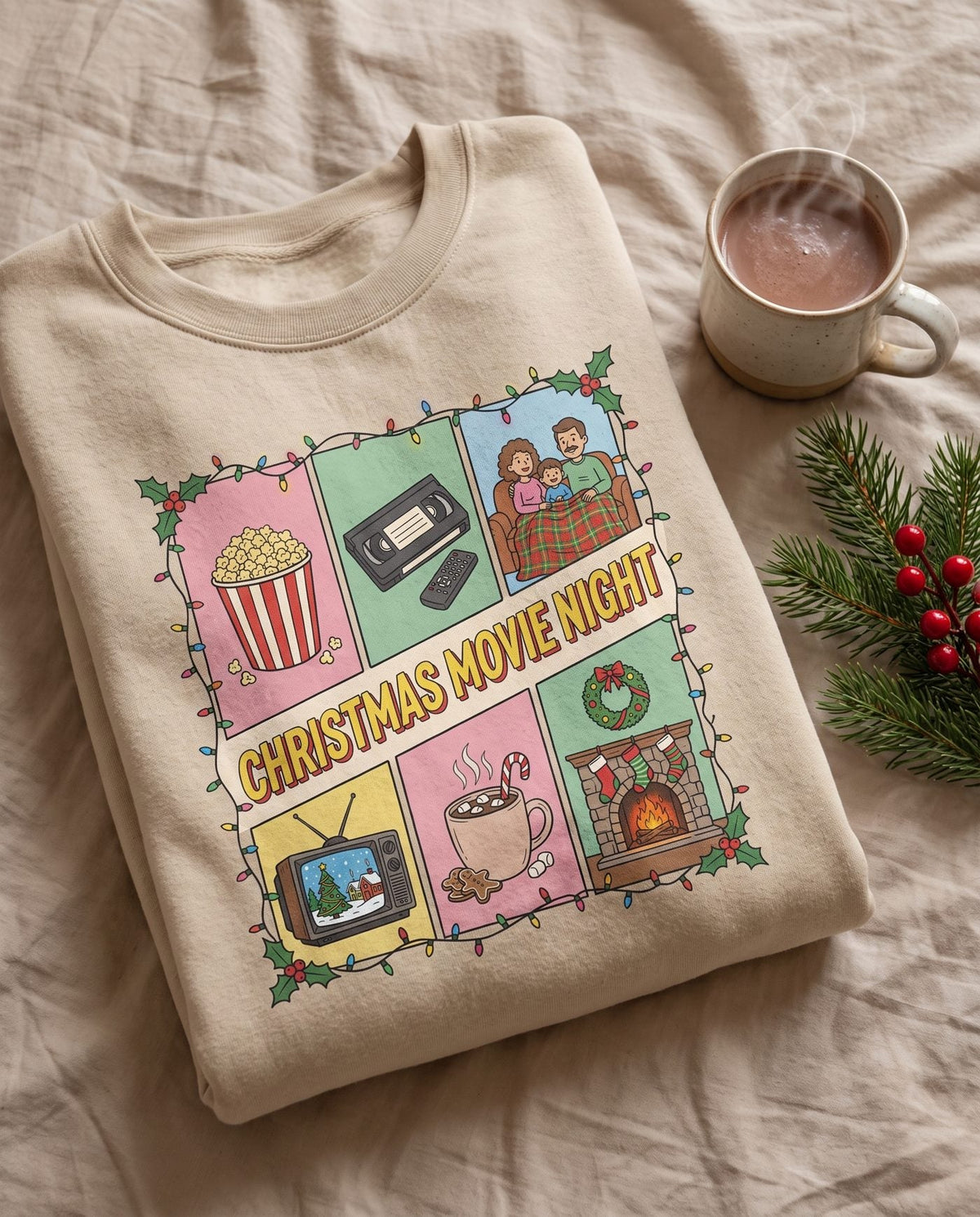 Christmas Movie Night Sweatshirt