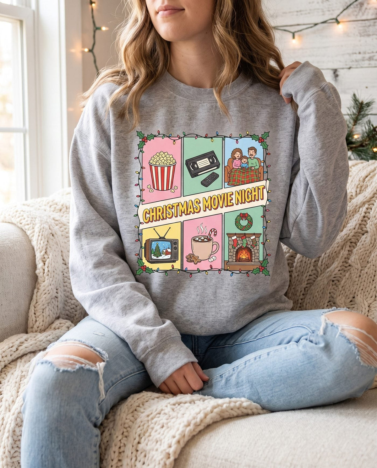Christmas Movie Night Sweatshirt