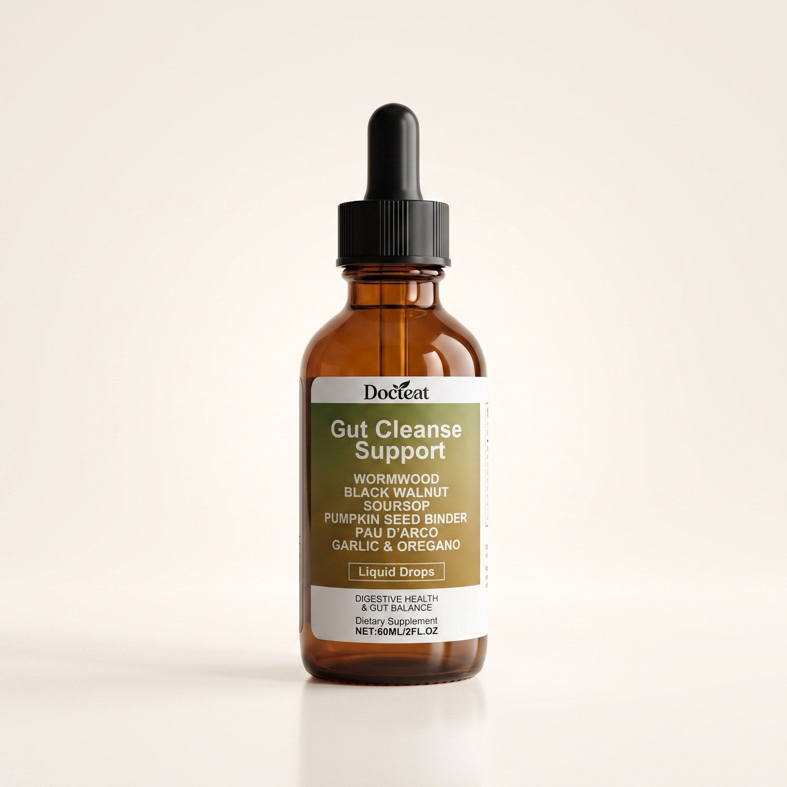 Gut Cleanse Support liquid drops, 60 ml amber dropper bottle
